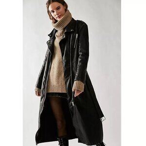 Free People Isabelle Vegan Moto Jacket NWOT Size XS